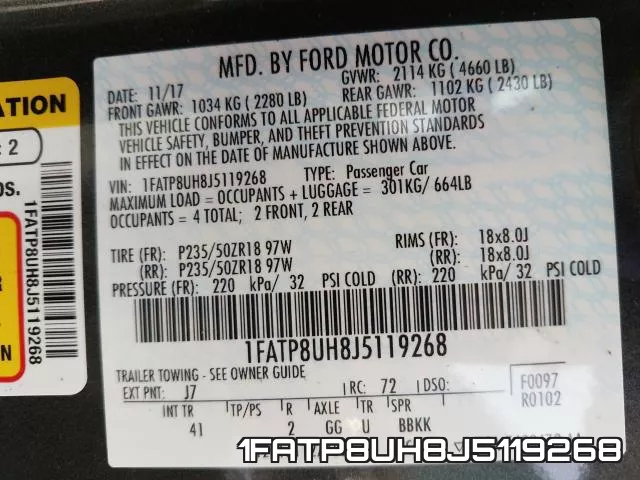 1FATP8UH8J5119268 фото 2