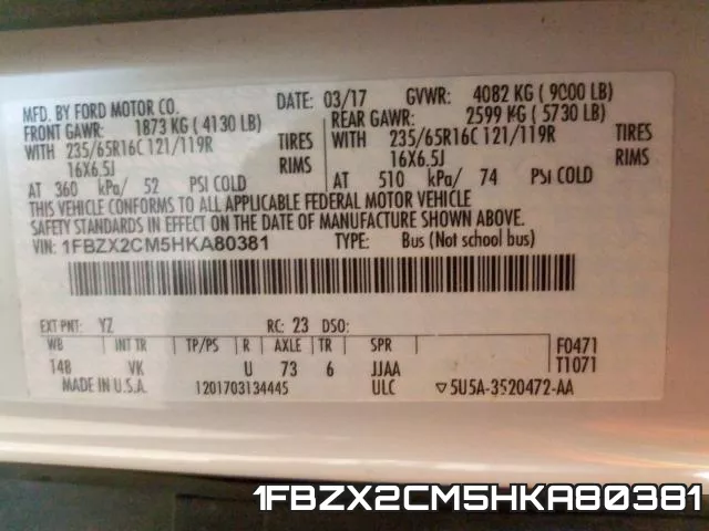 1FBZX2CM5HKA80381 фото 2