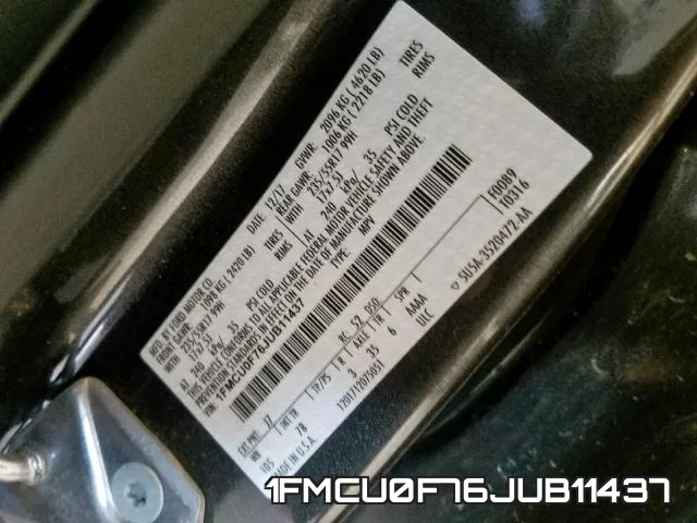 1FMCU0F76JUB11437 фото 2