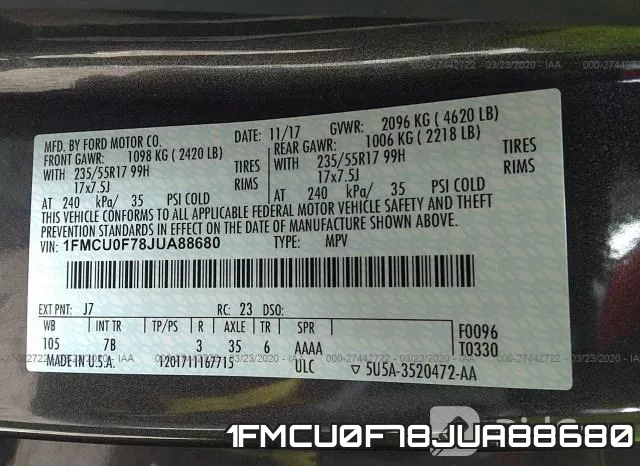 1FMCU0F78JUA88680 фото 10