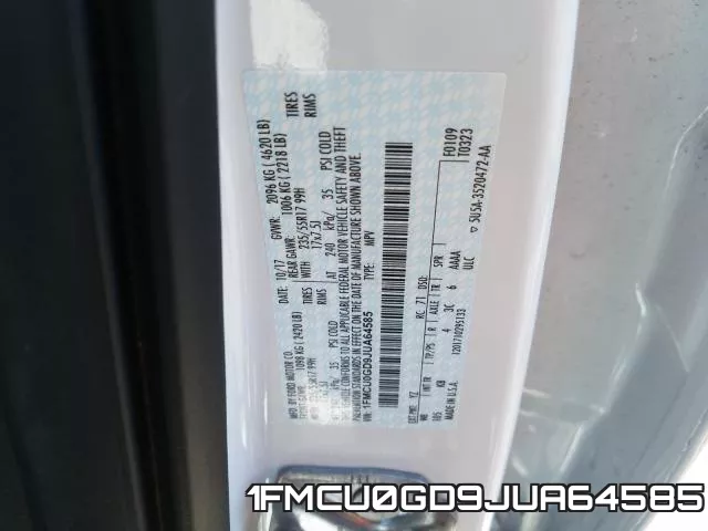 1FMCU0GD9JUA64585 фото 2
