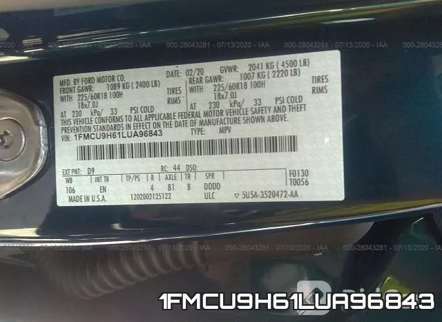 1FMCU9H61LUA96843 фото 10