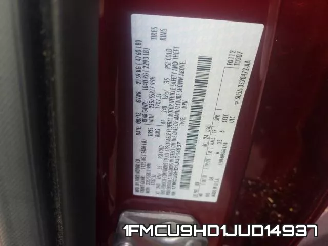1FMCU9HD1JUD14937 фото 2