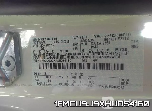 1FMCU9J9XHUD54160 фото 10