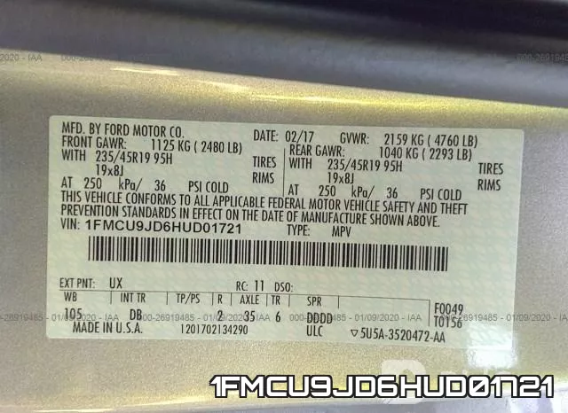 1FMCU9JD6HUD01721 фото 10