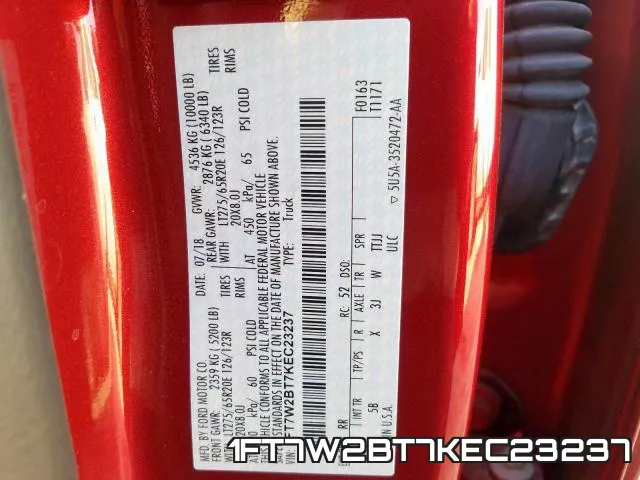1FT7W2BT7KEC23237 фото 2