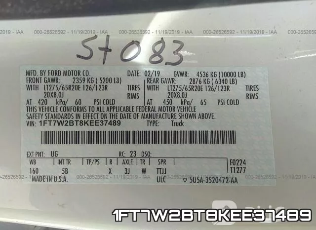 1FT7W2BT8KEE37489 фото 10