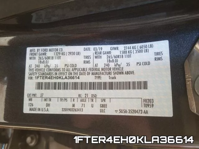 1FTER4EH0KLA36614 фото 2