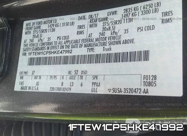 1FTEW1CP5HKE47992 фото 10