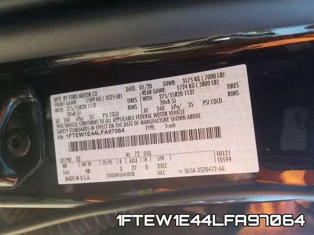 1FTEW1E44LFA97064 фото 2