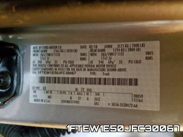 1FTEW1E50JFC30067 фото 2