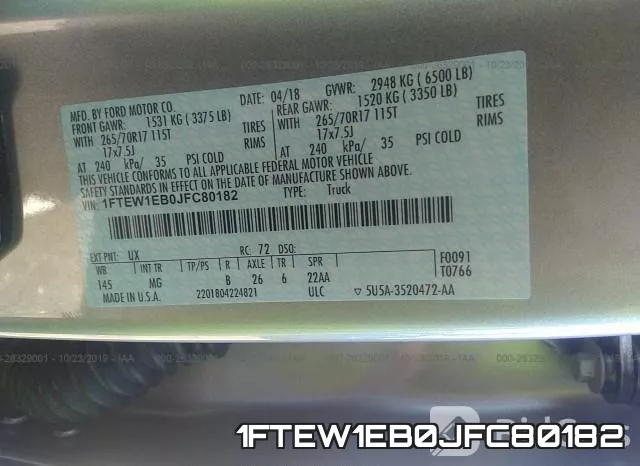 1FTEW1EB0JFC80182 фото 10