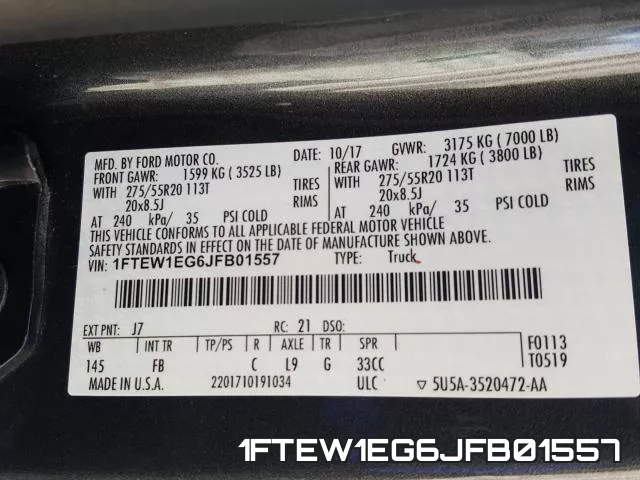 1FTEW1EG6JFB01557 фото 2