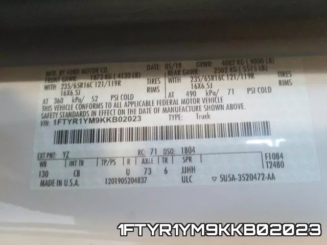 1FTYR1YM9KKB02023 фото 2