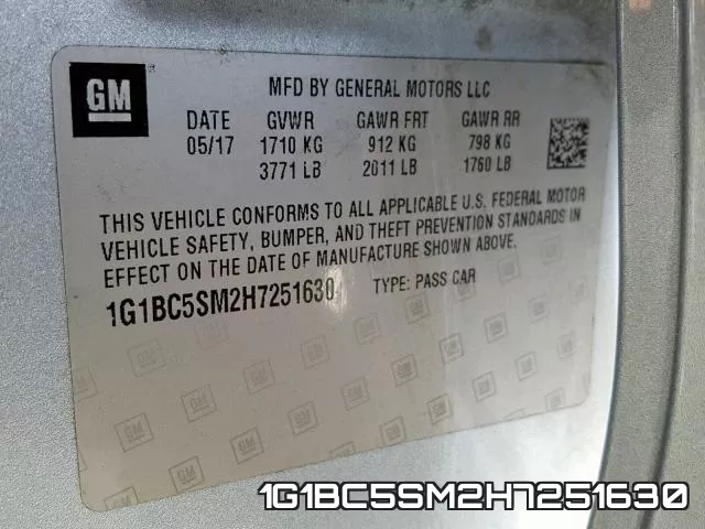 1G1BC5SM2H7251630 фото 2