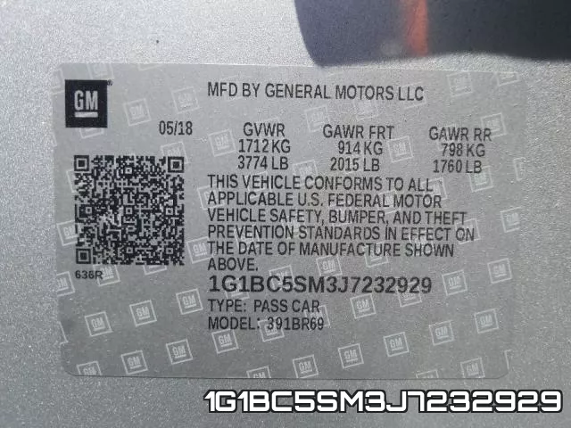 1G1BC5SM3J7232929 фото 2