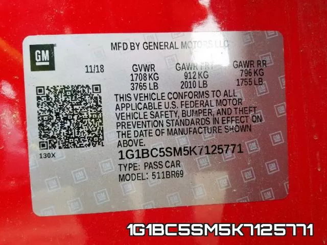 1G1BC5SM5K7125771 фото 2