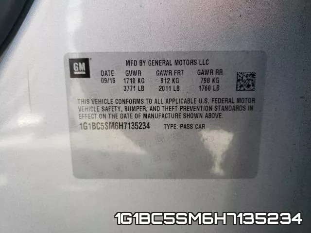 1G1BC5SM6H7135234 фото 2