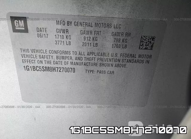 1G1BC5SM8H7270070 фото 10