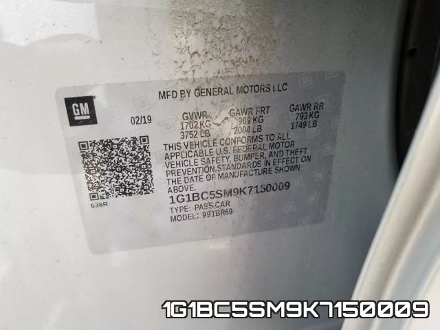 1G1BC5SM9K7150009 фото 2