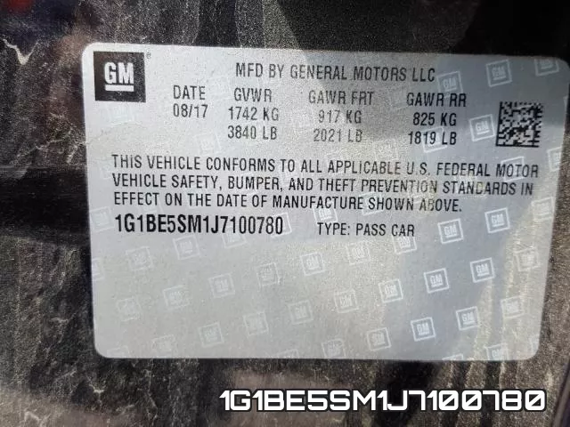 1G1BE5SM1J7100780 фото 2