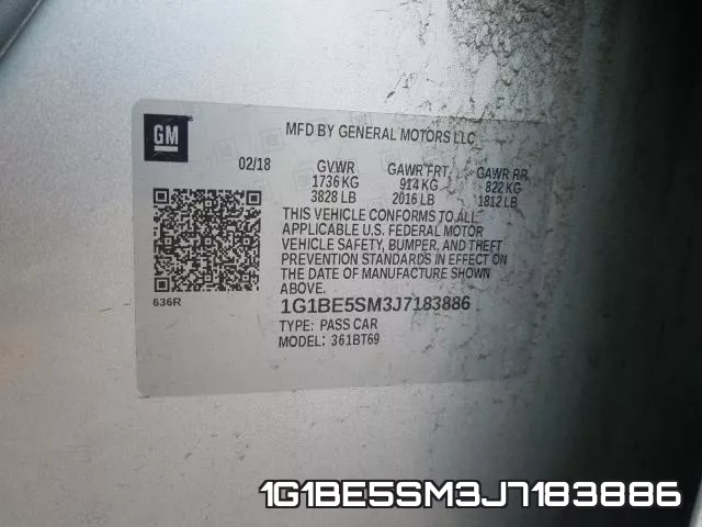 1G1BE5SM3J7183886 фото 2