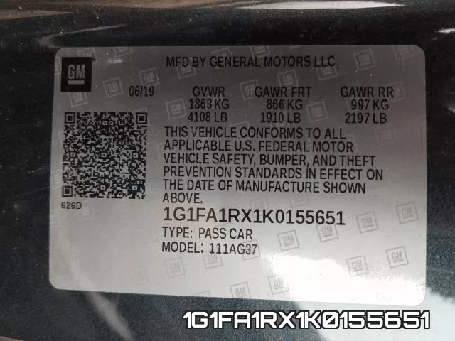 1G1FA1RX1K0155651 фото 2