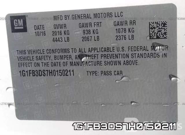 1G1FB3DS7H0150211 фото 10