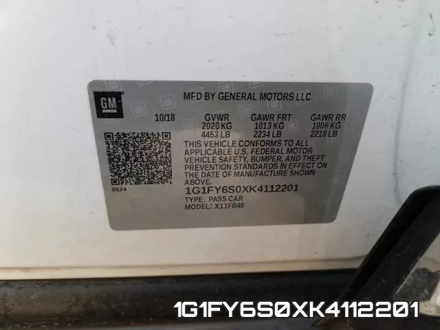 1G1FY6S0XK4112201 фото 2