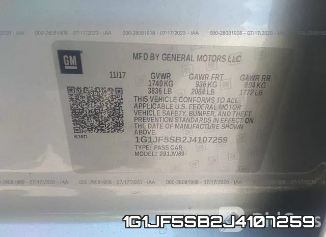 1G1JF5SB2J4107259 фото 10