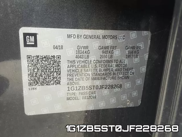 1G1ZB5ST0JF228268 фото 2