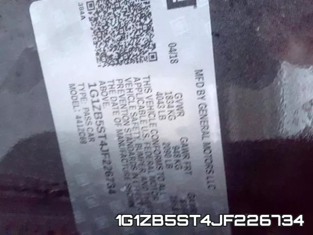 1G1ZB5ST4JF226734 фото 2