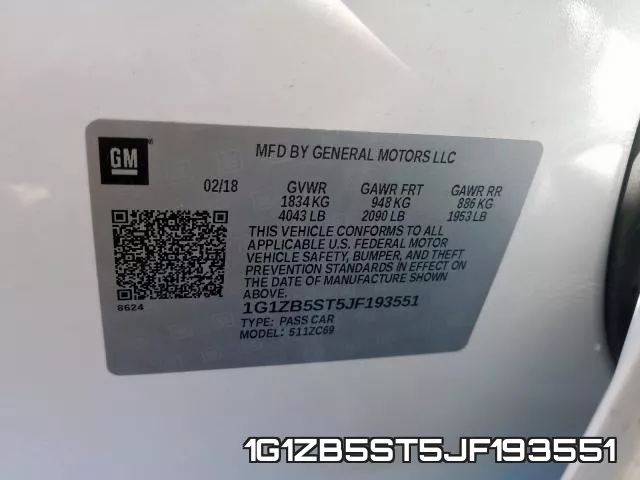 1G1ZB5ST5JF193551 фото 2