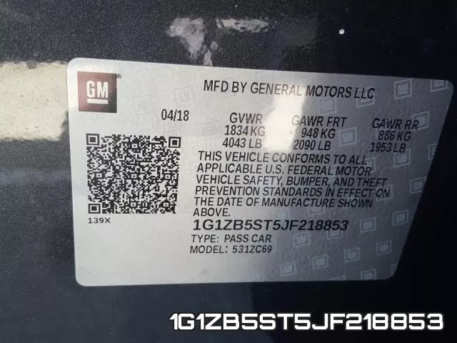 1G1ZB5ST5JF218853 фото 2