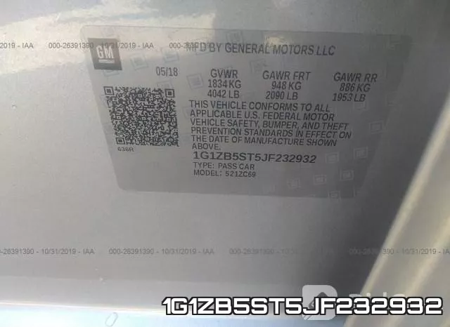 1G1ZB5ST5JF232932 фото 10