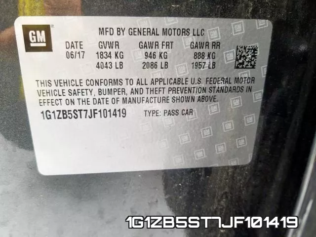 1G1ZB5ST7JF101419 фото 2