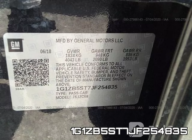 1G1ZB5ST7JF254835 фото 10