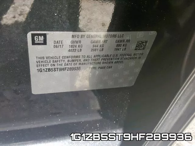 1G1ZB5ST9HF289936 фото 2