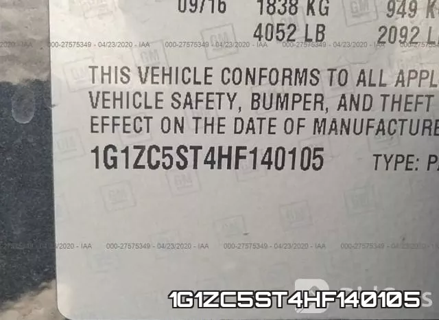 1G1ZC5ST4HF140105 фото 10