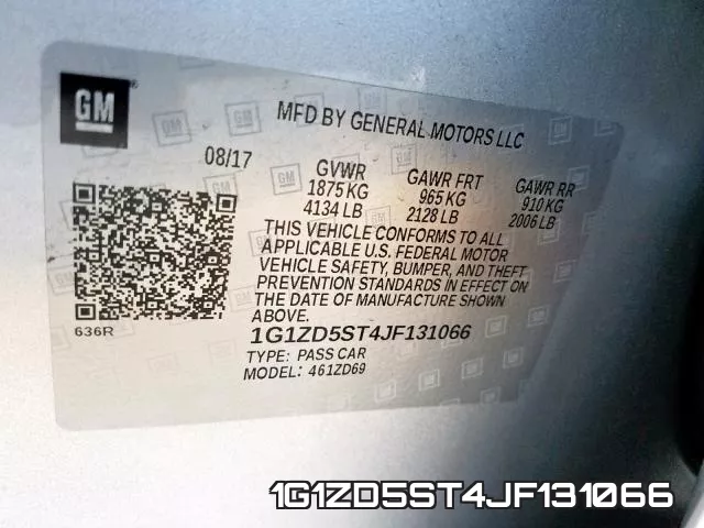 1G1ZD5ST4JF131066 фото 2