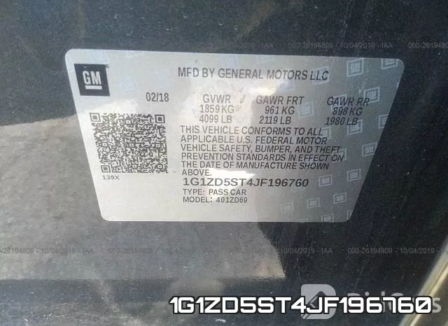 1G1ZD5ST4JF196760 фото 10