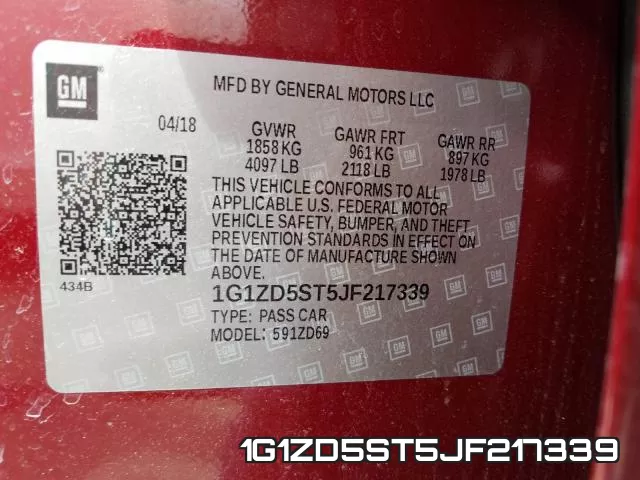 1G1ZD5ST5JF217339 фото 2
