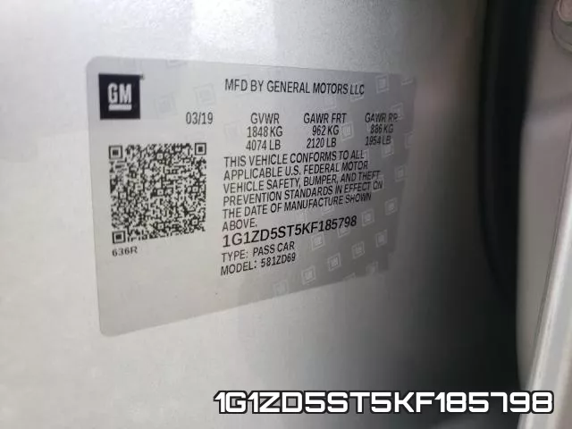 1G1ZD5ST5KF185798 фото 2