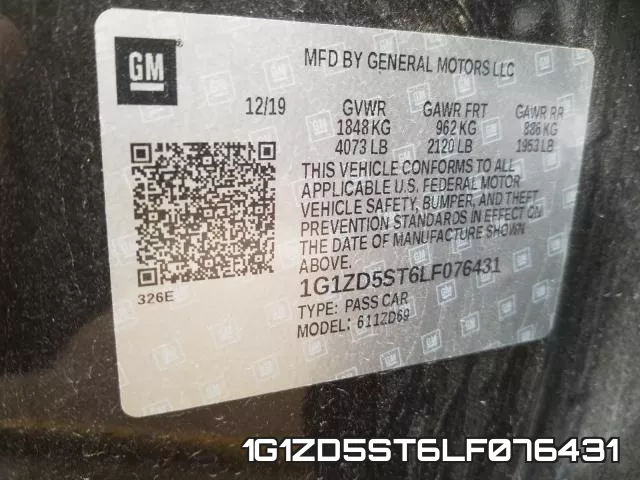 1G1ZD5ST6LF076431 фото 2