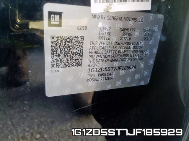 1G1ZD5ST7JF185929 фото 2
