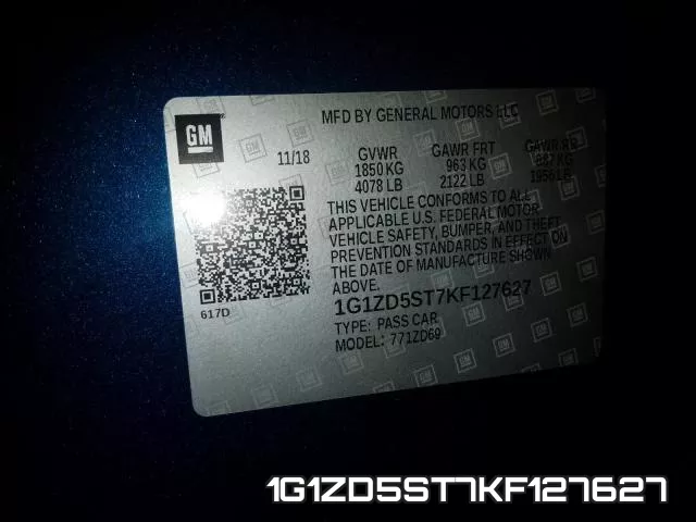 1G1ZD5ST7KF127627 фото 2