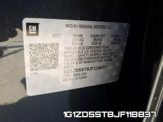 1G1ZD5ST8JF118837 фото 2