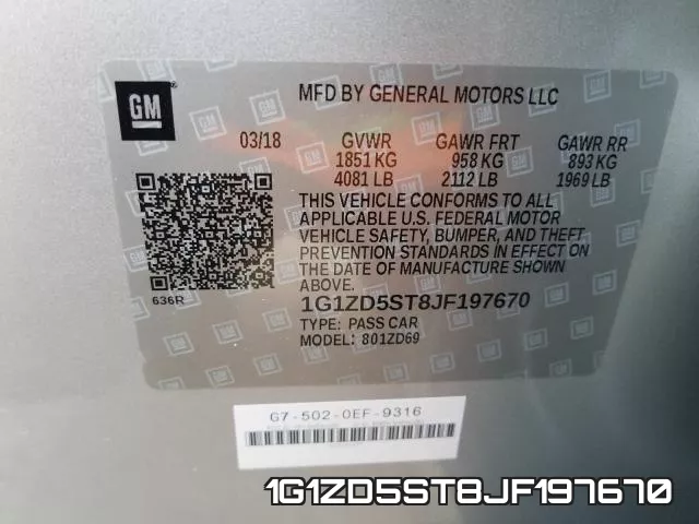 1G1ZD5ST8JF197670 фото 2