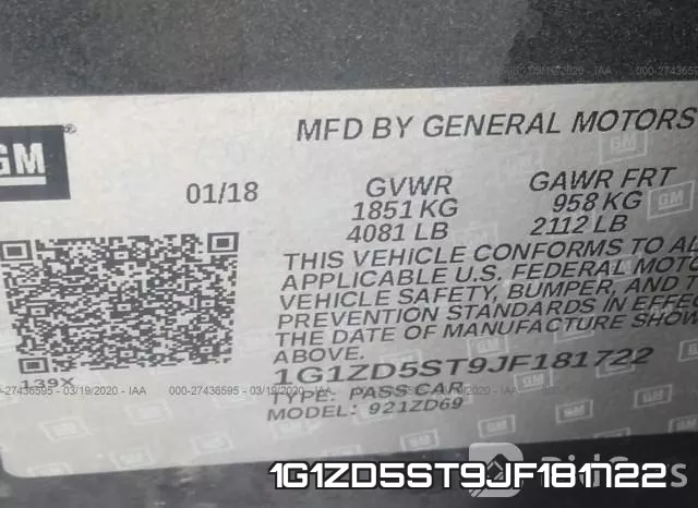 1G1ZD5ST9JF181722 фото 10