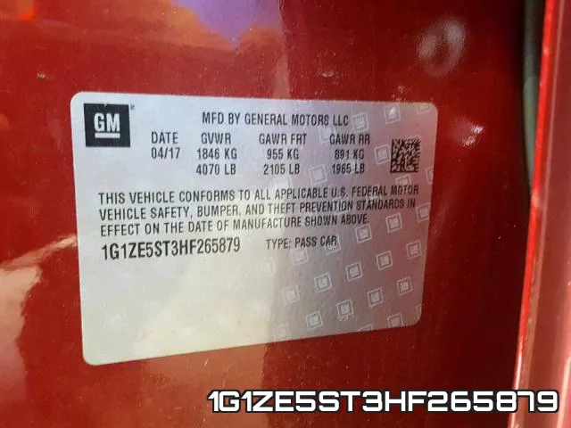 1G1ZE5ST3HF265879 фото 2